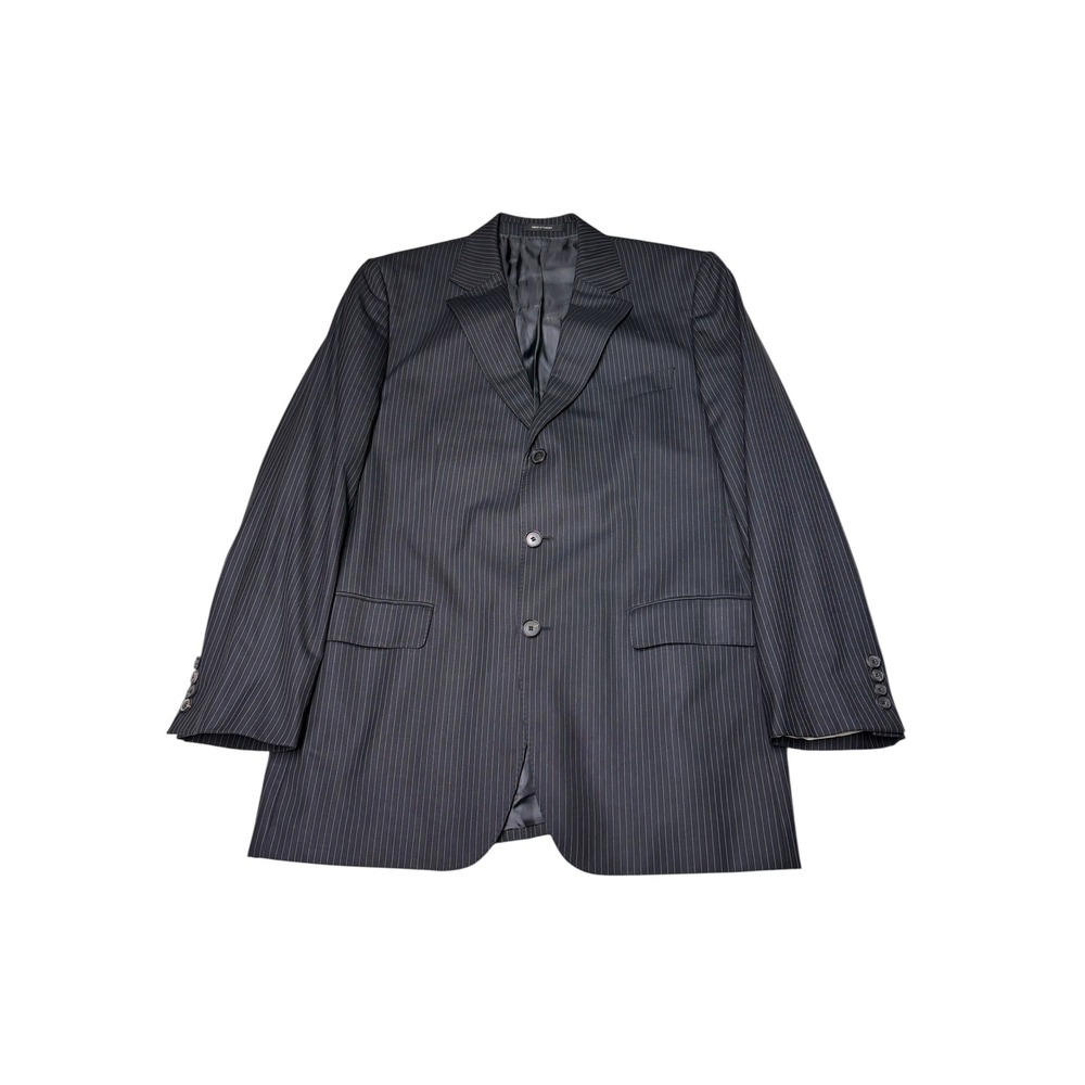 Hugo Boss Selection Portman Tower Blazer Silk Wool Pinstripe Mens 42R black